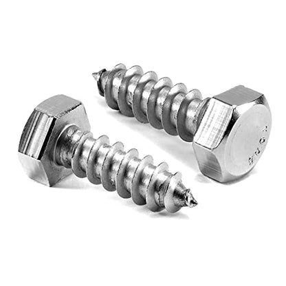 1/4" x 1" Hex Head Lag Screws Bolts 20Pcs 304 Stainless Steel 18-8, Partial Thread, Hexagon Head Wood Screws by SG TZH - size: 1/4-20 x 1"