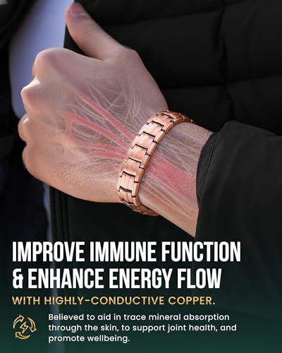 MagnetRX® EllipseMAX Copper Magnetic Bracelets for Men (Classic) - color: 5x Strength - EllipseMAX (5,000 Gauss)