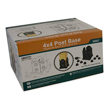 OZCO Laredo Sunset Post Base Kit, 4in x 4in, 1 Kit with Hardware, Black - size: 4x4, style: Laredo Sunset