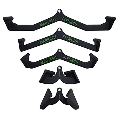 MARSAFIT Home Gym Fitness Rowing T-bar V-bar Pulley Cable Machine Attachment, Bicep Curl Tricep LAT pulldown Bar Back Strength Training Handle Grips LAT Pull Down Bar for Seat Row Workout - style: BTBAR 1909
