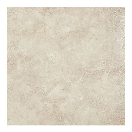 Tivoli Self Adhesive Vinyl Floor Tiles, 45 Tiles, 12 x 12 in, Peel & Stick - color: Carrera Marble