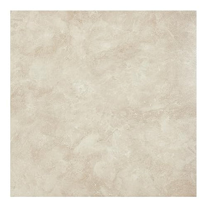 Tivoli Self Adhesive Vinyl Floor Tiles, 45 Tiles, 12 x 12 in, Peel & Stick - color: Carrera Marble