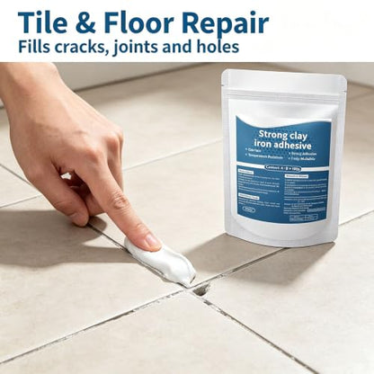 Epoxy Putty Fast Repair Clay, 2-Part Repair Filler Putty for Metal Wood Ceramic Stone Tile and Plastic, Filling Cracks Holes and Surface Repairs（1Pack）