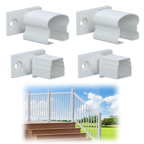 Egadis 4 Pack Modular Aluminum Adjustable Railing Bracket, White - color: White Universal Adjustable Bracket - 4x Pack