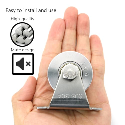V Type Stainless Steel Groove Wheel Wall-Mounted Ceiling Lifting Pulley - size: 2 Pack V Type