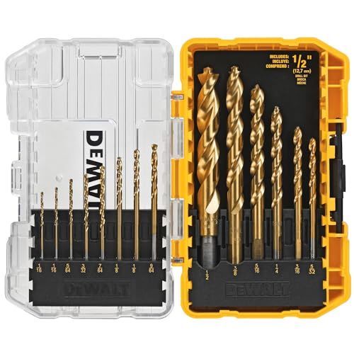 DEWALT Drill Bit Set, Titanium Nitride Coated, 14-Piece (DW1354) - size: DW1354