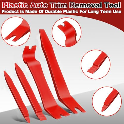 Keze 7 Pcs Auto Trim Removal Tool Kit - Red - color: Red-Auto Trim Removal Pry Tool