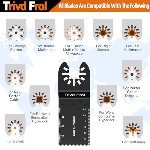 Trivd Frol 121 PCS Oscillating Saw Blades, Multitool Blades with Sandpaper