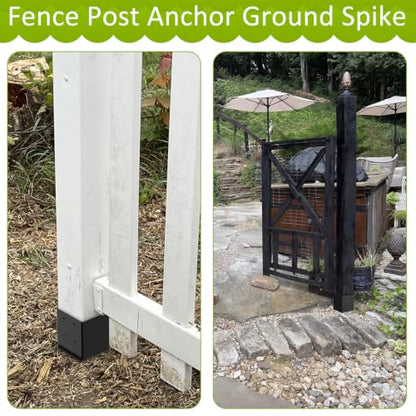 4 Pack 4x4 Fence Post Anchor Ground Spike Metal Post Base - size: 4 Pcs