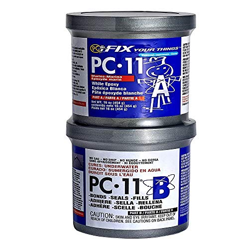PC-Products PC-11 Epoxy Adhesive Paste, Two-Part Marine Grade, 1lb in Two Cans, Off White 160114 - size: 1 lb