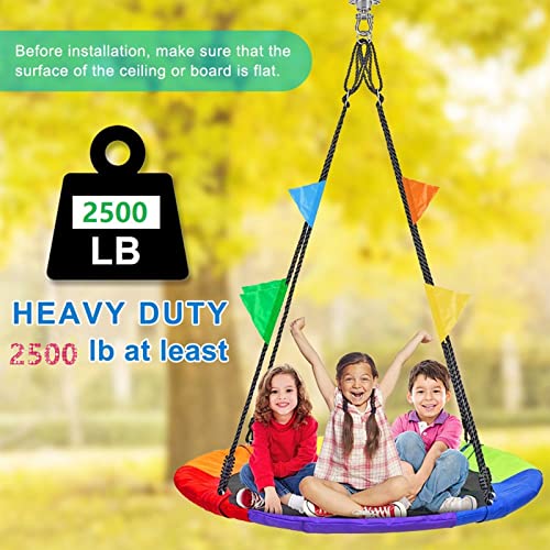 2 Antirust Swing Hanger Heavy Duty 360°+180°Rotation 1500LB Capacity Wood Playground Yoga Hammock Chair, Rope sandbag - style: 2 Pack