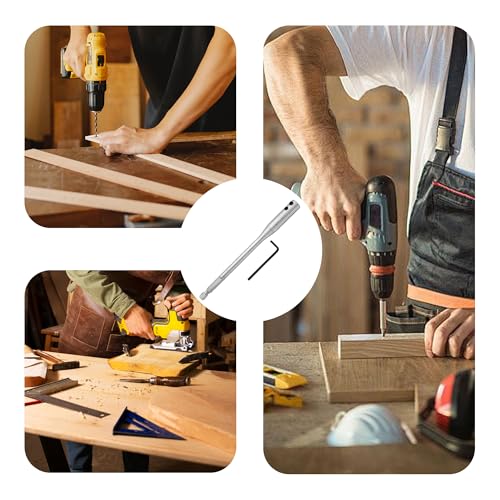 1Pc 1/4" Hex Extension Drill Bit Set, 6" Wood Spade Drill Bit Extender, High-Carbon Steel Extension Shaft with 1 Wrench Keys, for Carpentry, Furniture, Construction Projects - size: 6inch