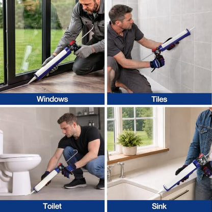WORKPRO 29 oz Caulking Gun, Caulk Gun with Adjustable 9:1&18:1 Thrust Ratio - size: 29 oz
