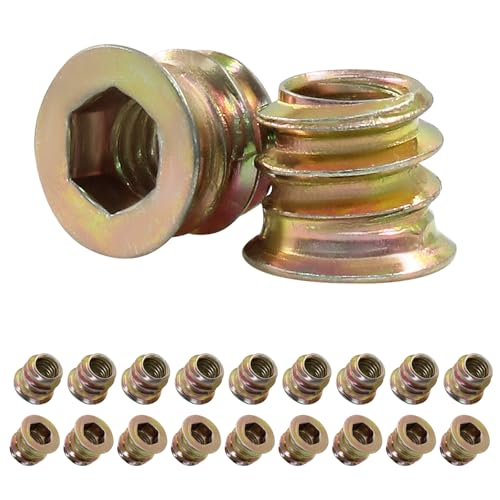 Jiozermi Threaded Insert Nuts M6x10mm, 20 Pcs - size: M6x10mm