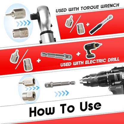 35Pcs Screw Bolt Extractor Set Left Hand Drill Bit with Hex Adapter - size: 35Pcs