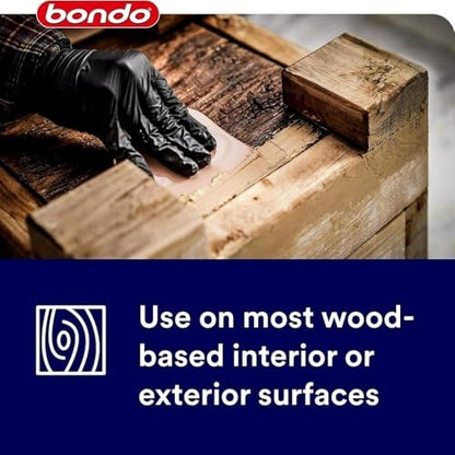 Bondo 20082 Wood Filler, Paste, Pungent Styrene, Yellow, 1 qt Can, Sold as 3 Pack