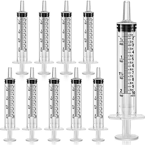 Boao 10 Pack Plastic Syringes Without Needle for Epoxy Resin,10 Ml - size: 10 ML