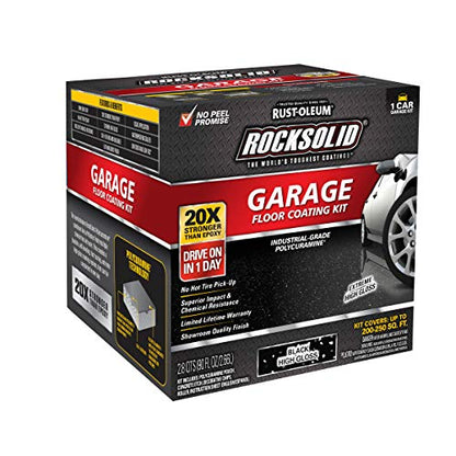Rust-Oleum RockSolid Polycuramine High Gloss Black Garage Floor Coating - color: Black, size: 1 Count (Pack of 1)