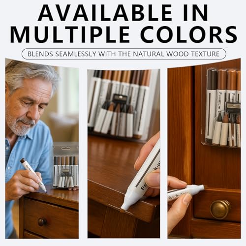Wood Furniture Repair Kit Wood Markers - Set of 13 - Wood Repair Kit for Stains, Scratches, Wood Floors, Tables, Desks, Carpenters, Bedposts, Touch Ups, and Cover Ups (Wood Repair Kit)