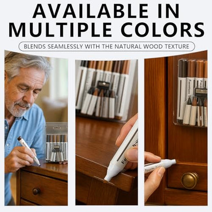Wood Furniture Repair Kit Wood Markers - Set of 13 - Wood Repair Kit for Stains, Scratches, Wood Floors, Tables, Desks, Carpenters, Bedposts, Touch Ups, and Cover Ups (Wood Repair Kit)