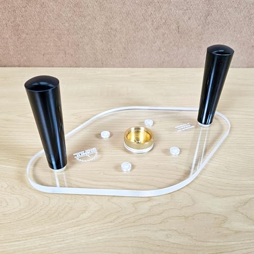 WOOD GRAIN JUNKIE® TrimFit Pro® Dual Grip Router Base Plate Compatible with DeWalt DWP611 & DCW600B, 6”x10” Clear Acrylic Base with Handles, Fits Standard Guide Bushings, Made in USA