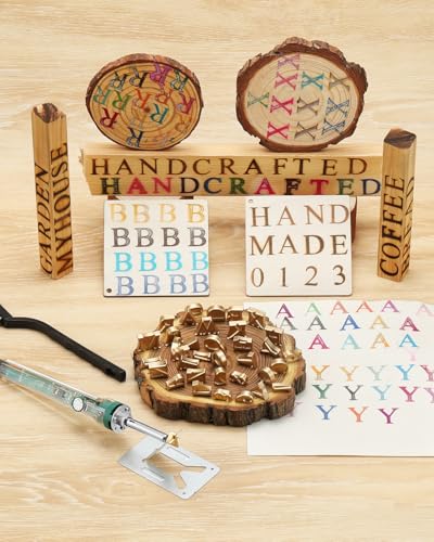 3/4" 26Pcs Mini Branding Irons, 80W Electric Branding Iron Kit for Wood - color: 3/4" 26Pcs Letter A-Z