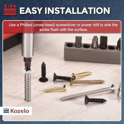 51pcs Phillips Wood Screw W/Screwdriver Bit #10x2-1/2 304 SS Silver - color: Silver, size: #10x2-1/2"