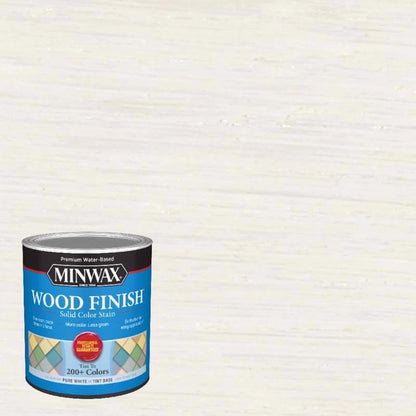 Minwax Wood Finish Water-Based Solid Color Stain, White Tint Base, 1 Quart