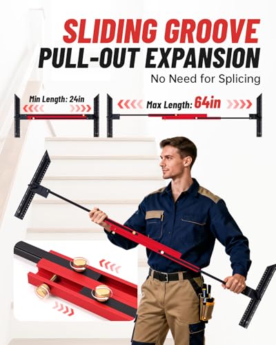 Stair Tread Template Tool for Stairs Shelves Projects - color: Red and Black