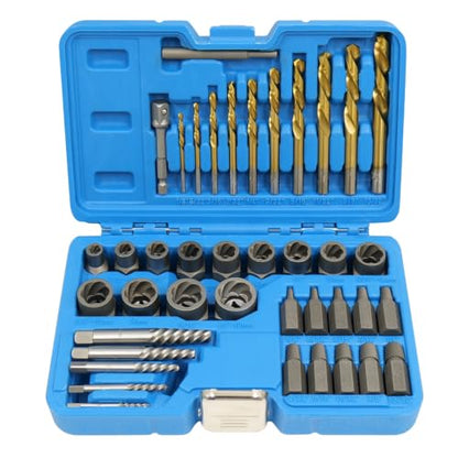 40PCS Bolt & Screw Extractor Set, Left Hand Cobalt Drill Bit Kit