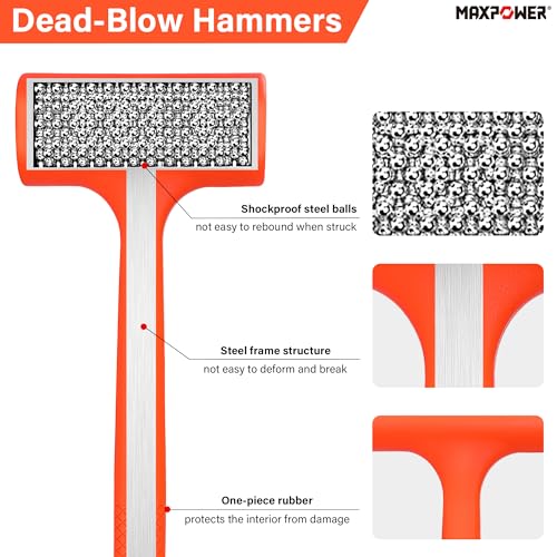 MAXPOWER 5 LB Dead Blow Hammer, Checkered Grip, Spark and Rebound Resistant - size: 5lb