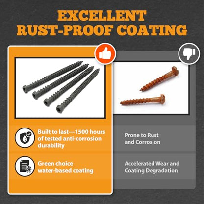 Coated Composite Deck Screws #10 x 2, Stone Gray, 350 - color: Stone Gray, size: #10x2