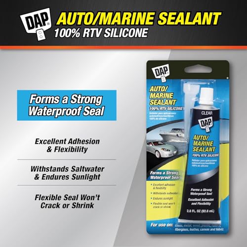 Dap 00694 2.8-Ounce Silicone Rubber Auto/Marine Sealant, Clear - size: 2.8-Ounce