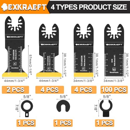 110 PCS Titanium Multitool Blades,Professional Oscillating Tool Blade