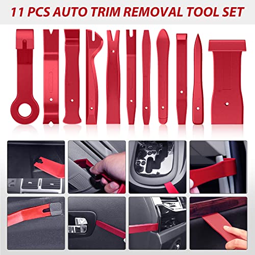 Nilight Trim Removal Tool 88Pcs, Auto Push Pin Bumper Retainer Clip Set - color: 88 Clips+ Remover Tools Red