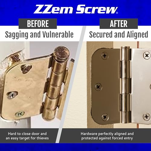 4-Pack #12 x 3 inch Permanent Stripped Door Hinge Screw Hole Repair Kit - size: 4 Pack