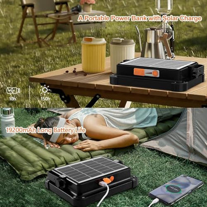 Portable LED Work Solar Light 100W - color: Black