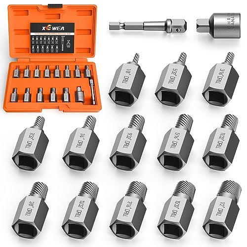 XEWEA Upgrade 3/8" Drive 15 Piece Screw Extractor Set - color: 15pcs