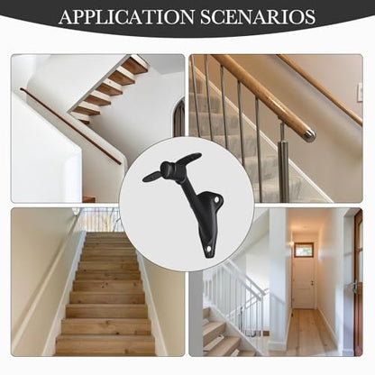 HOME MASTER HARDWARE Handrail Bracket for Stairs, Matte Black, 3 Pack - color: Matte Black, size: 3 Pack