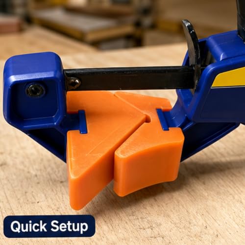 4PCS 90 Degree Corner Clamp for Gluing and Assembly, Compatible with Irwin Quick Grip Clamp Angle Clamps Adapter, Right Angle Clamps, Corner Support for Frame Box Cabinet Assembly