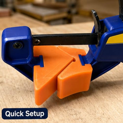 4PCS 90 Degree Corner Clamp for Gluing and Assembly, Compatible with Irwin Quick Grip Clamp Angle Clamps Adapter, Right Angle Clamps, Corner Support for Frame Box Cabinet Assembly