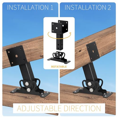 3-Pack Adjustable Roof Riser Brackets Kit Heavy Duty Beam Mount - color: Set 3, size: Small
