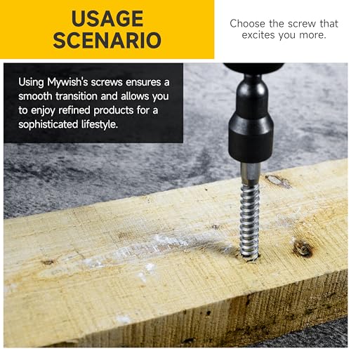 (20Sets) 1/4" x 1-1/2" Hex Head Lag Bolts, Heavy Duty Lag Screws with Washers, 304 Stainless Steel Bolts 18-8, Lag Screws Wood Screws, Partial Thread Bright Finish, 1/4 Bolt by Mywish - size: 1/4 x 1-1/2" (20 set)