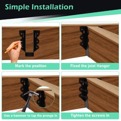 36 Pcs 2"x 6" Joist Hanger|Q235B Carbon Steel - size: 36, style: 2"x 6"