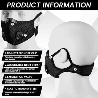 Threlaco Dust Mask Reusable - color: Black, Dark Blue