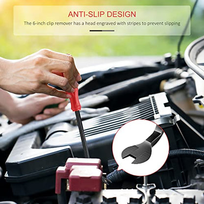 5 PCS Nylon Auto Trim Removal Tool Kit, No-Scratch Pry Tools Set for Car Door Panel, Dashboard, Molding, Fastener & Clip Removal, Interior Trim Installer/Remover Kit - Red
