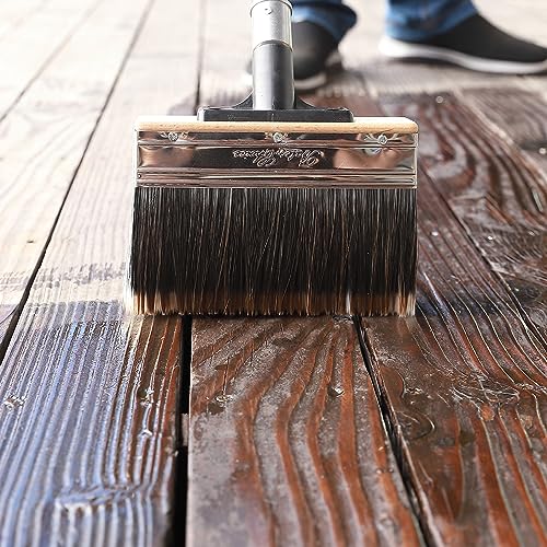 Bates- Deck Stain Brush Applicator, 7.5 Inch Wide Paint Brush with Threads