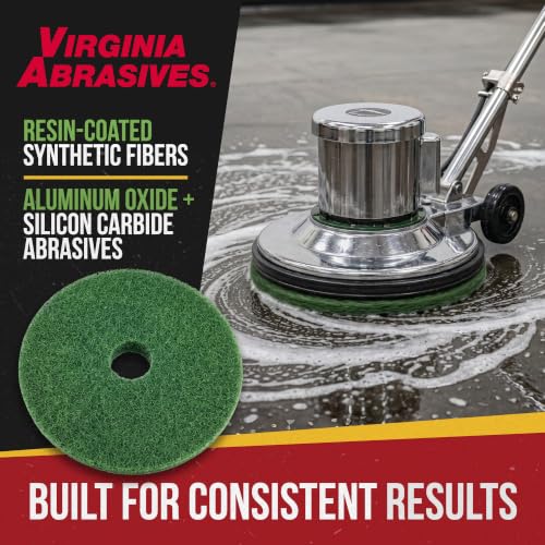 Green Floor Maintenance Pads, Deep Cleaning & Light Stripping, 15" - 5 Pack - size: 15 inch
