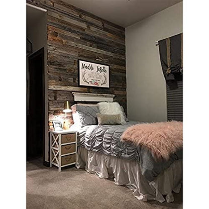 Rockin' Wood Real Wood Nail Up Application Rustic Reclaimed Naturally Weathered Barn Wood Accent Paneling Board Planks for Home Walls (8 Square feet) - size: 8 Square Feet