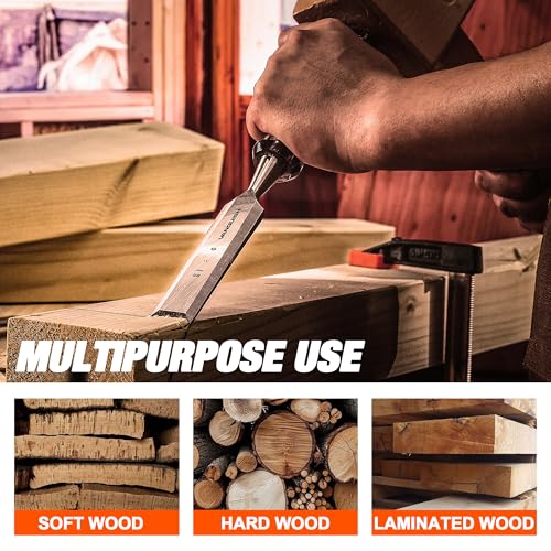 Vanquish High-Impact Wood Chisel with One-Piece Forged Blade1/2 Inch Go-Thru Mortise Chisel for Woodworking(4603) - size: 1/2" / 12mm